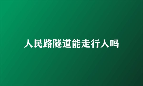 人民路隧道能走行人吗