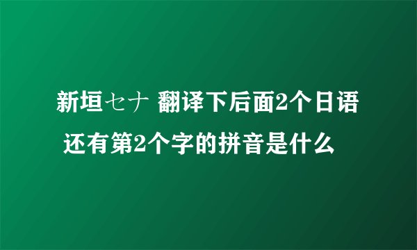 新垣セナ 翻译下后面2个日语  还有第2个字的拼音是什么