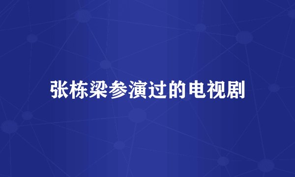 张栋梁参演过的电视剧