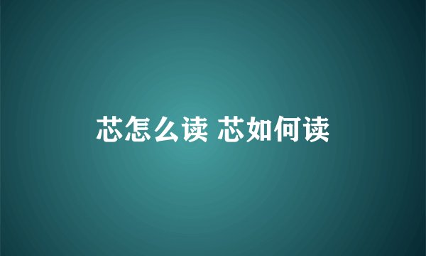 芯怎么读 芯如何读