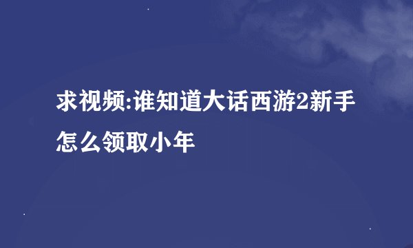 求视频:谁知道大话西游2新手怎么领取小年