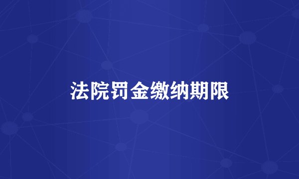 法院罚金缴纳期限