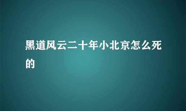 黑道风云二十年小北京怎么死的