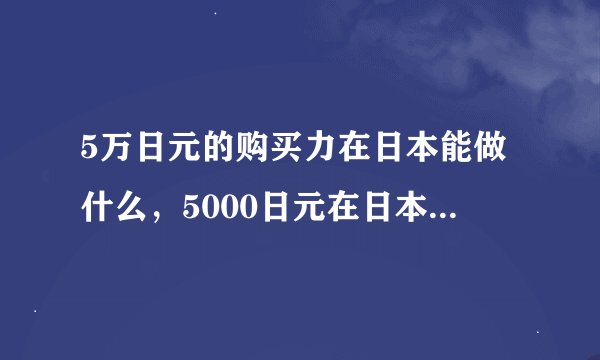5万日元的购买力在日本能做什么，5000日元在日本的购买力