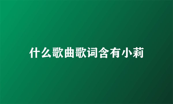 什么歌曲歌词含有小莉