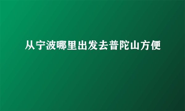 从宁波哪里出发去普陀山方便