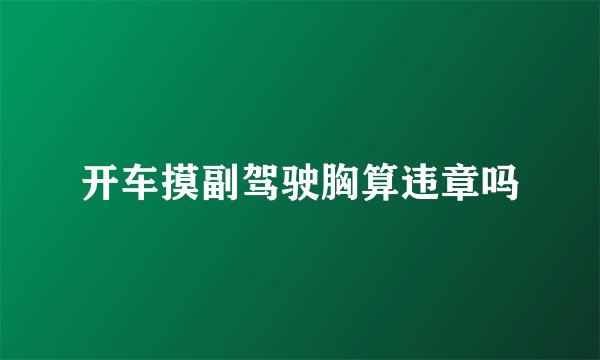 开车摸副驾驶胸算违章吗