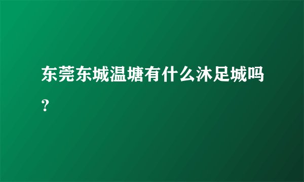 东莞东城温塘有什么沐足城吗？