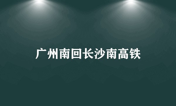 广州南回长沙南高铁