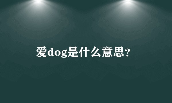 爱dog是什么意思？