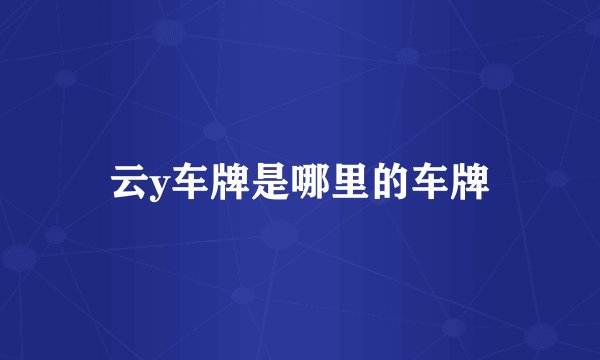 云y车牌是哪里的车牌
