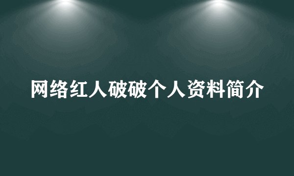 网络红人破破个人资料简介