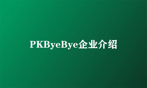 PKByeBye企业介绍