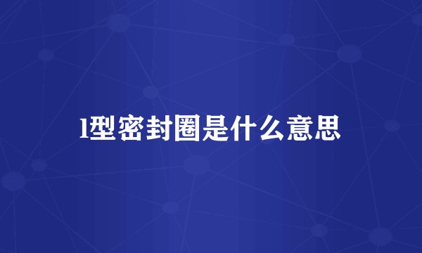l型密封圈是什么意思