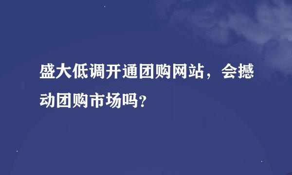 盛大低调开通团购网站，会撼动团购市场吗？