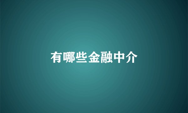 有哪些金融中介