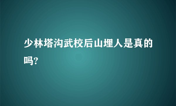 少林塔沟武校后山埋人是真的吗?
