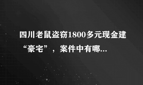 四川老鼠盗窃1800多元现金建“豪宅”，案件中有哪些细节值得关注？