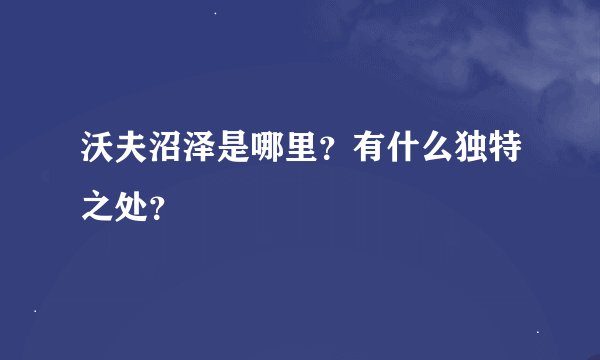 沃夫沼泽是哪里？有什么独特之处？