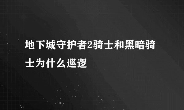 地下城守护者2骑士和黑暗骑士为什么巡逻