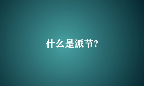 什么是派节?