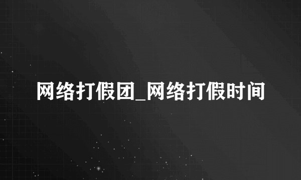 网络打假团_网络打假时间