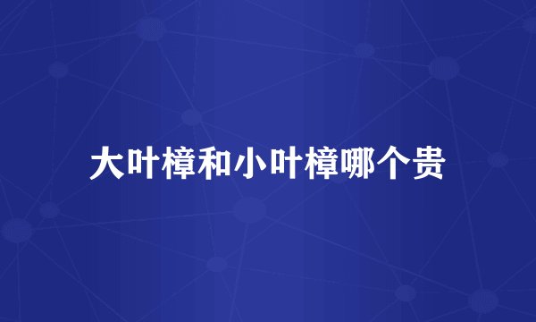 大叶樟和小叶樟哪个贵