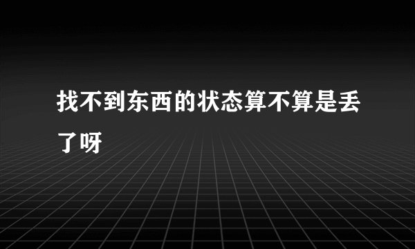 找不到东西的状态算不算是丢了呀
