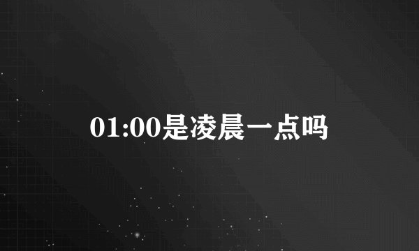 01:00是凌晨一点吗