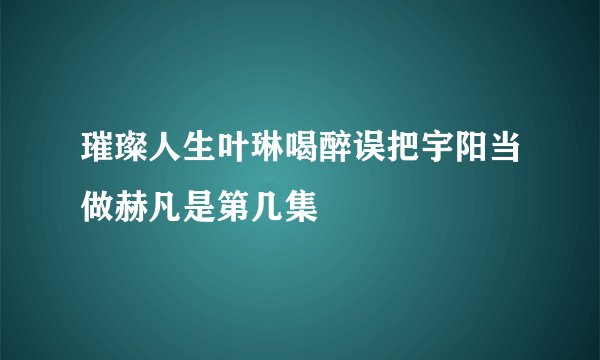 璀璨人生叶琳喝醉误把宇阳当做赫凡是第几集