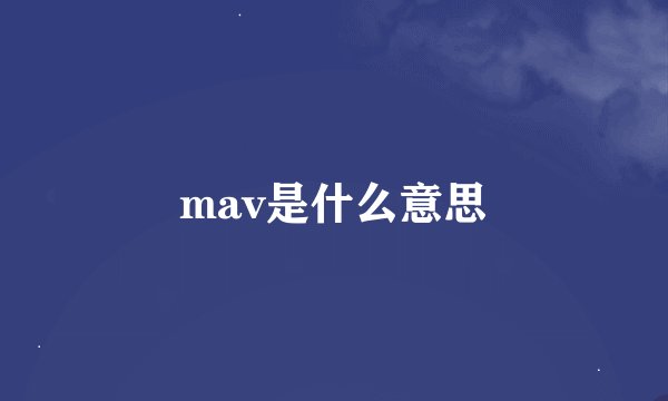 mav是什么意思