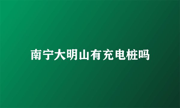 南宁大明山有充电桩吗