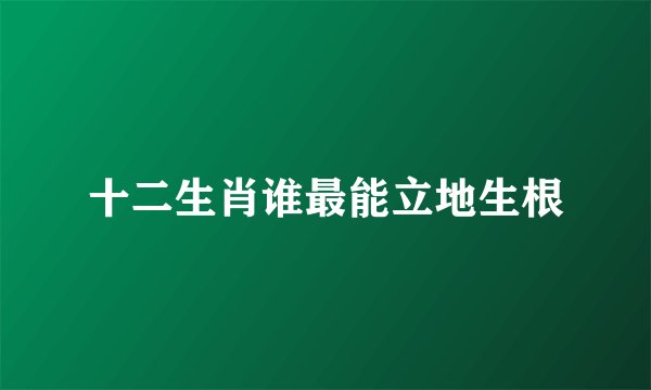 十二生肖谁最能立地生根