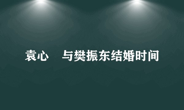 袁心玥与樊振东结婚时间