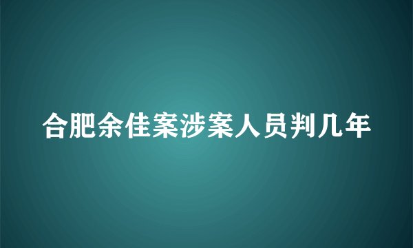 合肥余佳案涉案人员判几年
