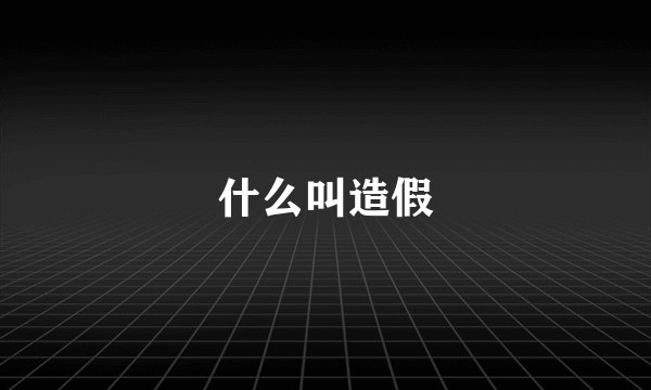 什么叫造假