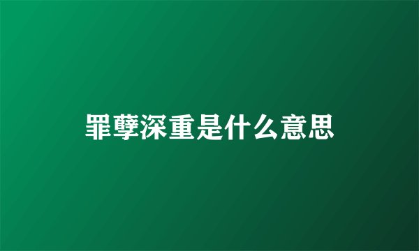 罪孽深重是什么意思