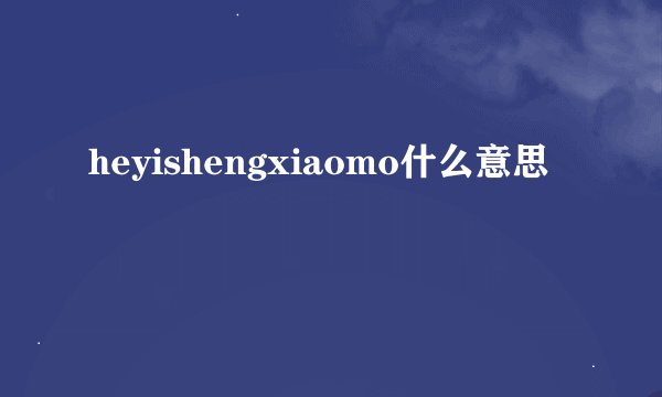 heyishengxiaomo什么意思