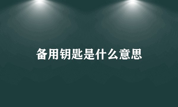 备用钥匙是什么意思