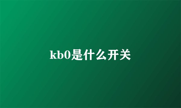 kb0是什么开关