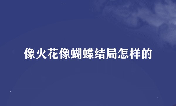 像火花像蝴蝶结局怎样的