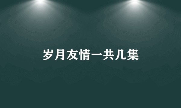 岁月友情一共几集