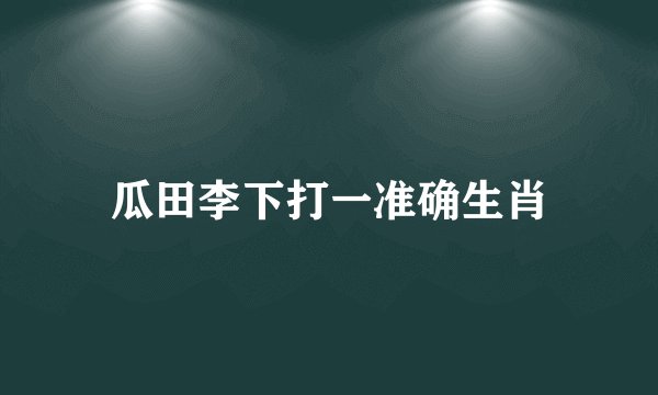 瓜田李下打一准确生肖