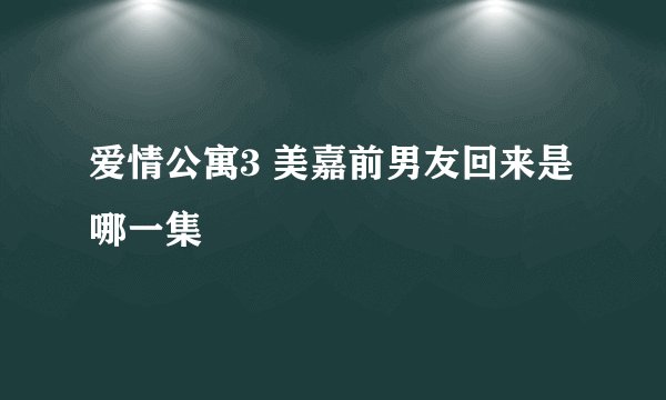 爱情公寓3 美嘉前男友回来是哪一集