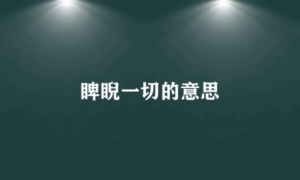 睥睨一切的意思