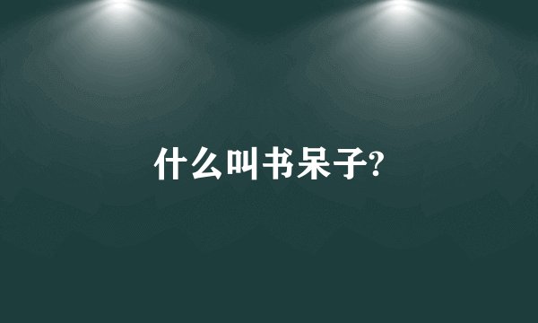 什么叫书呆子?