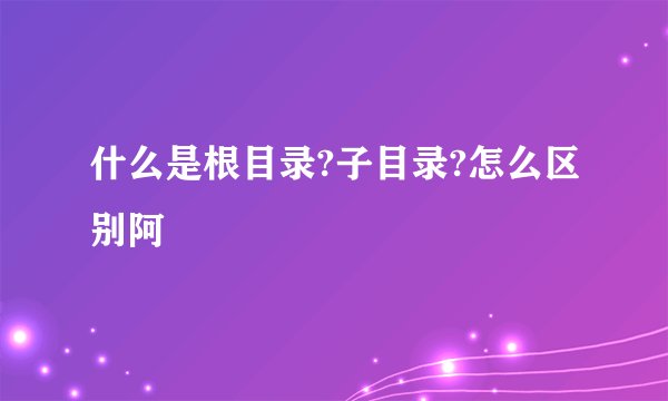 什么是根目录?子目录?怎么区别阿