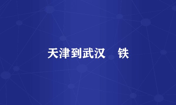 天津到武汉髙铁