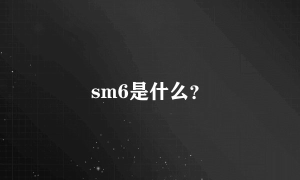 sm6是什么？