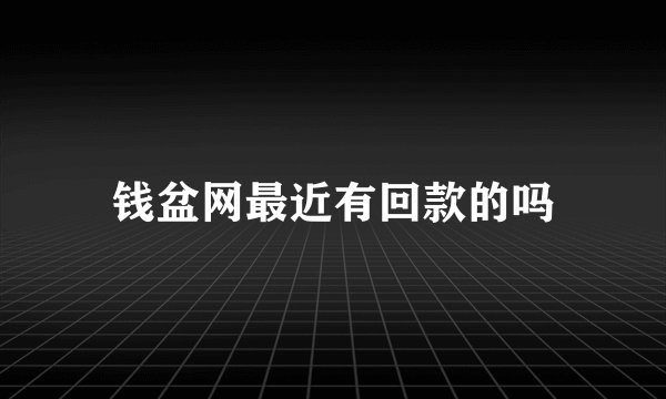 钱盆网最近有回款的吗